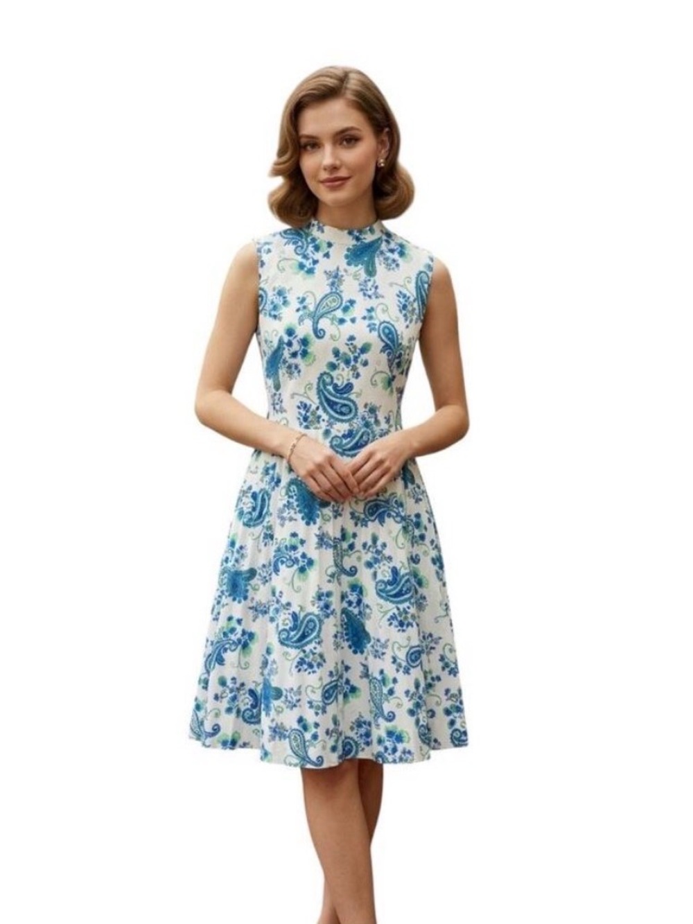 Vintage 50s 60s handmade dress with pleated swing skirt